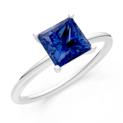 4 Prong Princess Cut Basket Classic Solitaire Engagement Ring
