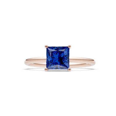 4 Prong Princess Cut Basket Classic Solitaire Engagement Ring