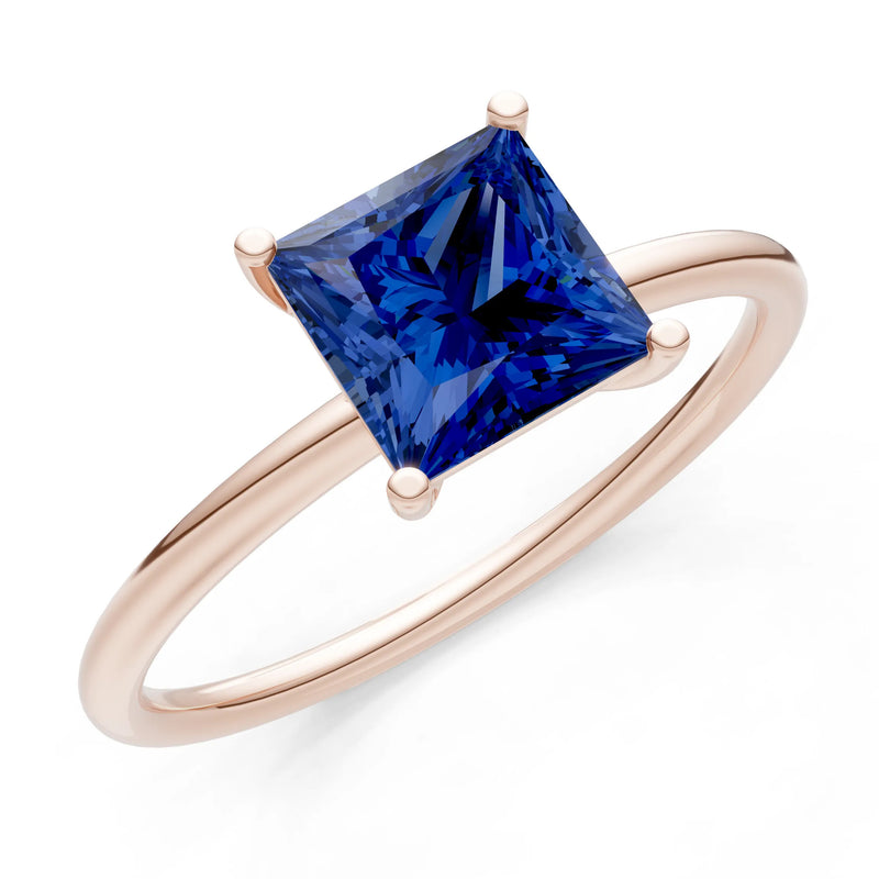 4 Prong Princess Cut Basket Classic Solitaire Engagement Ring