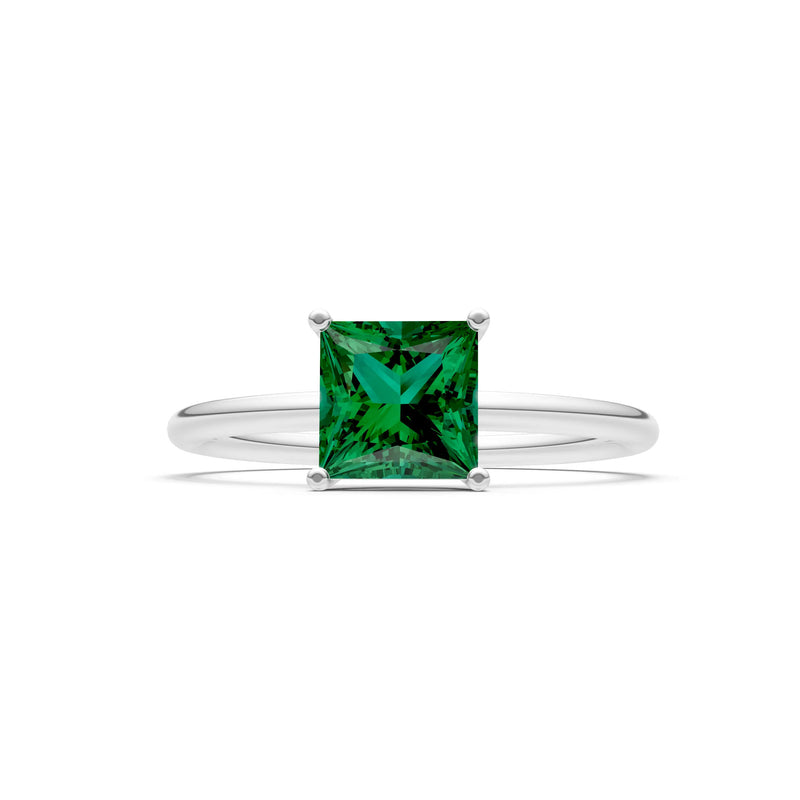 4 Prong Princess Cut Basket Classic Solitaire Engagement Ring