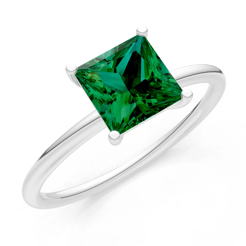 4 Prong Princess Cut Basket Classic Solitaire Engagement Ring