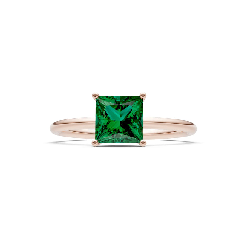 4 Prong Princess Cut Basket Classic Solitaire Engagement Ring