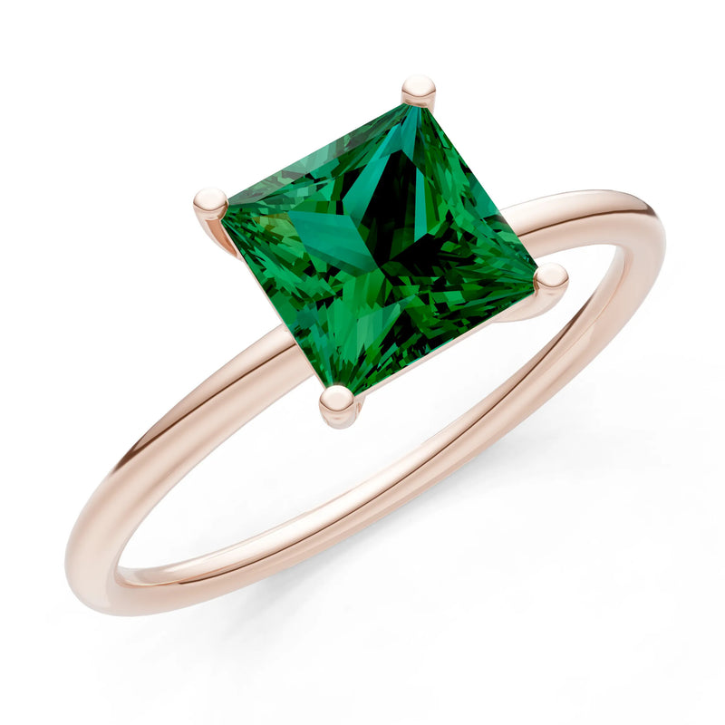 4 Prong Princess Cut Basket Classic Solitaire Engagement Ring