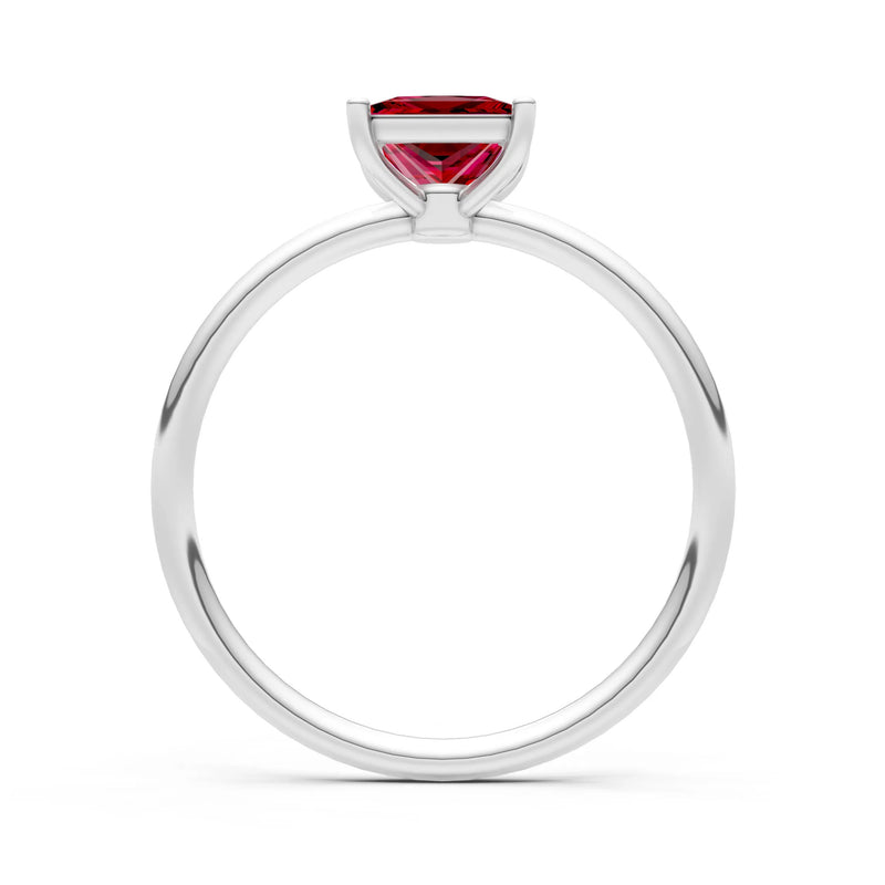 4 Prong Princess Cut Basket Classic Solitaire Engagement Ring