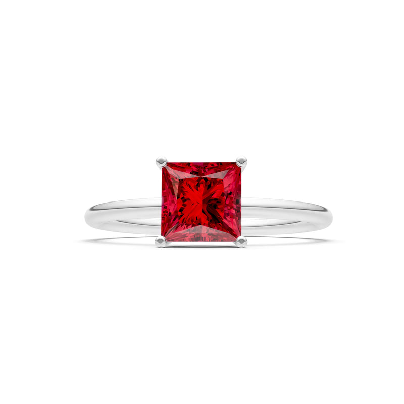 4 Prong Princess Cut Basket Classic Solitaire Engagement Ring