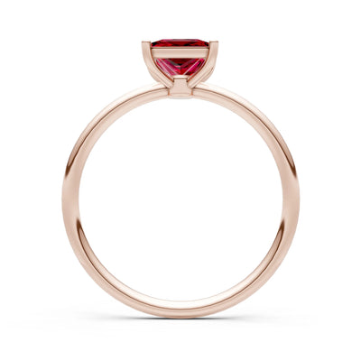 4 Prong Princess Cut Basket Classic Solitaire Engagement Ring