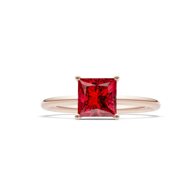 4 Prong Princess Cut Basket Classic Solitaire Engagement Ring
