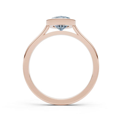 Aquamarine Pear Shape Bezel Set Solitaire Ring