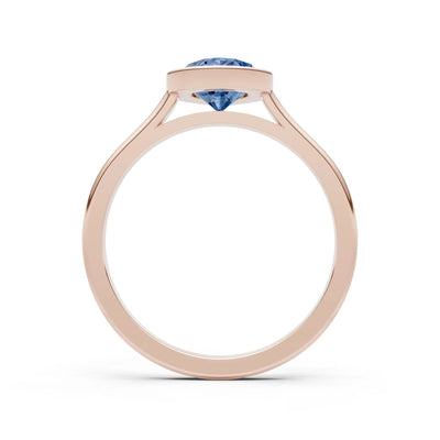 London Blue Topaz Pear Shape Bezel Set Solitaire Ring