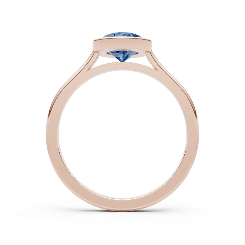 London Blue Topaz Pear Shape Bezel Set Solitaire Ring