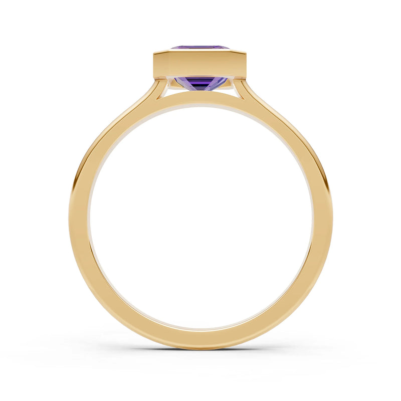 Solid Gold Emerald Cut Gemstone Engagement Ring , 1.50 Ct