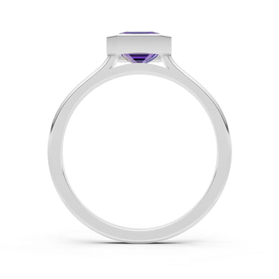 Solid Gold Emerald Cut Gemstone Engagement Ring , 1.50 Ct