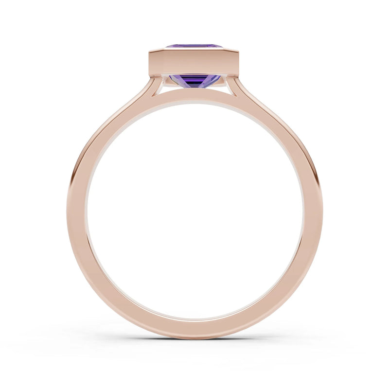 Solid Gold Emerald Cut Gemstone Engagement Ring , 1.50 Ct