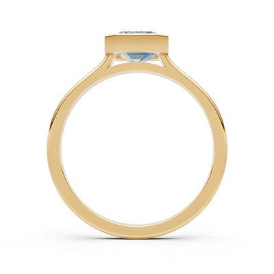 Solid Gold Emerald Cut Gemstone Engagement Ring , 1.50 Ct