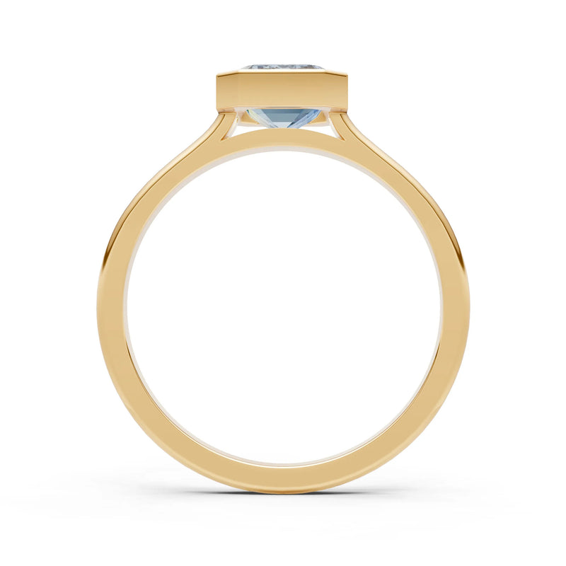 Solid Gold Emerald Cut Gemstone Engagement Ring , 1.50 Ct