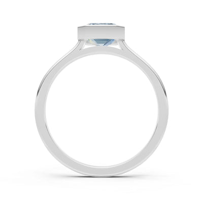 Solid Gold Emerald Cut Gemstone Engagement Ring , 1.50 Ct
