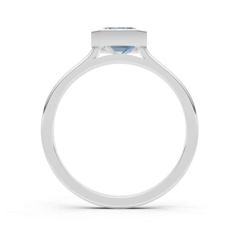 Solid Gold Emerald Cut Gemstone Engagement Ring , 1.50 Ct