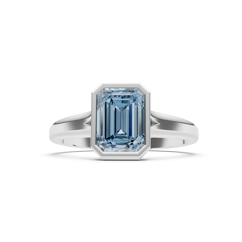Solid Gold Emerald Cut Gemstone Engagement Ring , 1.50 Ct