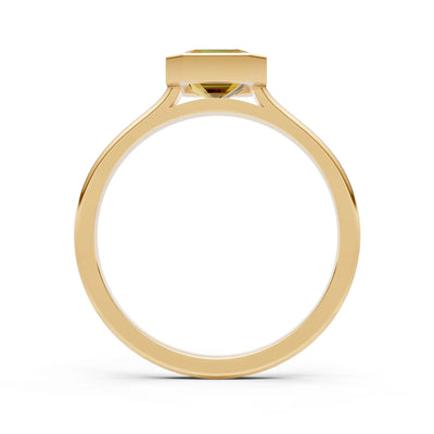 Solid Gold Emerald Cut Gemstone Engagement Ring , 1.50 Ct