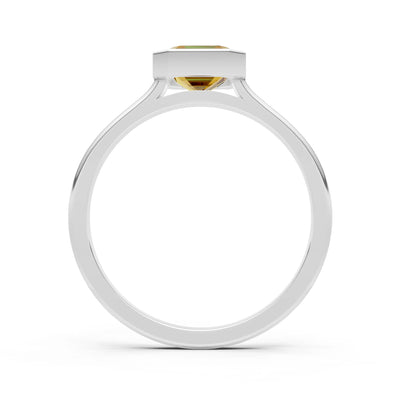 Solid Gold Emerald Cut Gemstone Engagement Ring , 1.50 Ct