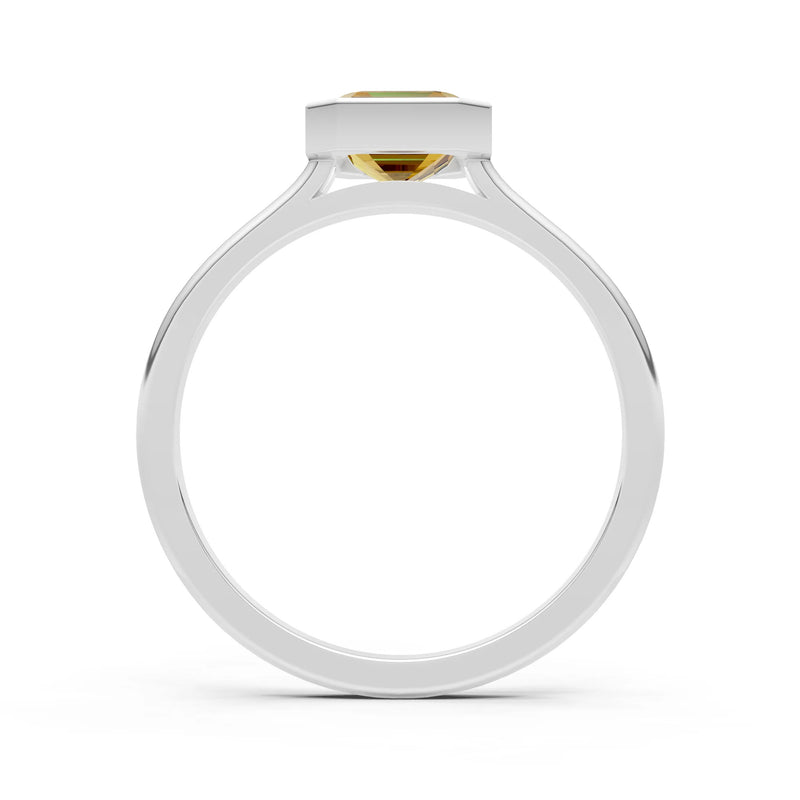 Solid Gold Emerald Cut Gemstone Engagement Ring , 1.50 Ct