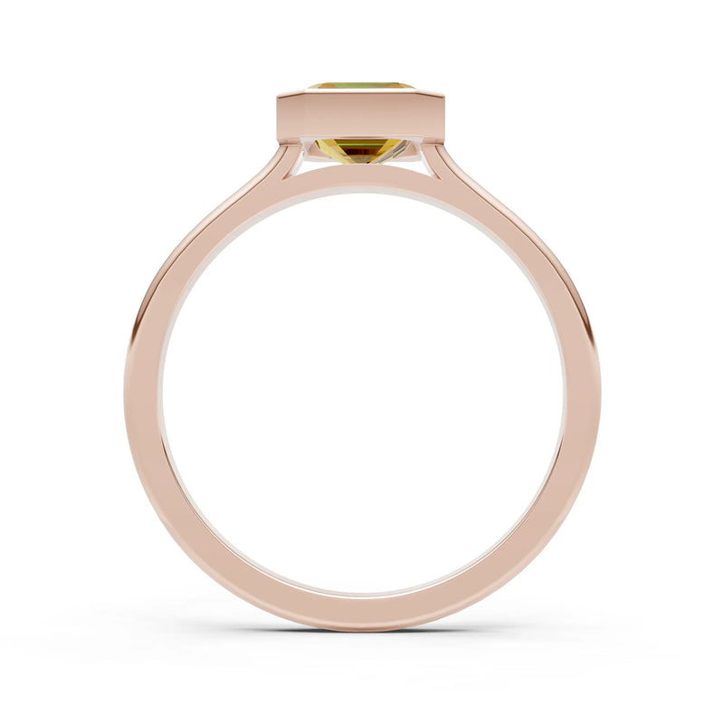 Solid Gold Emerald Cut Gemstone Engagement Ring , 1.50 Ct