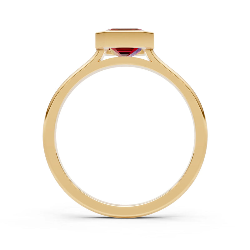 Solid Gold Emerald Cut Gemstone Engagement Ring , 1.50 Ct
