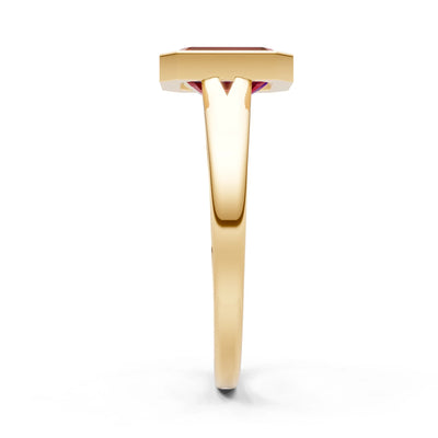 Solid Gold Emerald Cut Gemstone Engagement Ring , 1.50 Ct
