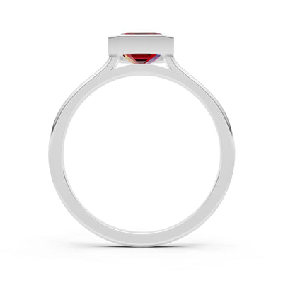 Solid Gold Emerald Cut Gemstone Engagement Ring , 1.50 Ct