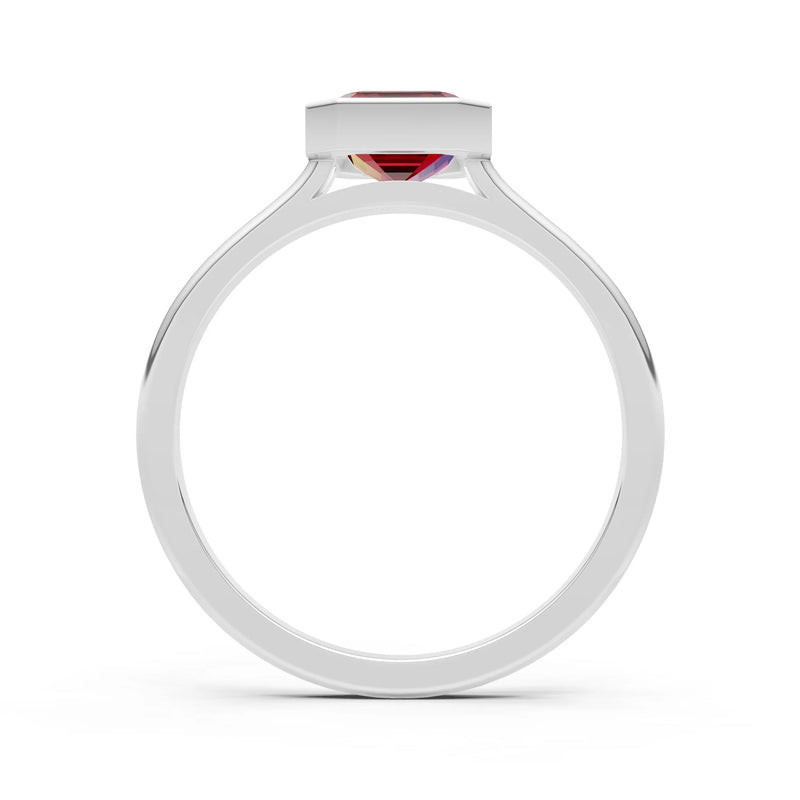 Solid Gold Emerald Cut Gemstone Engagement Ring , 1.50 Ct