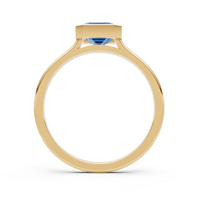 Solid Gold Emerald Cut Gemstone Engagement Ring , 1.50 Ct