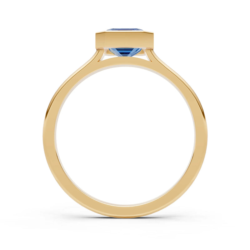 Solid Gold Emerald Cut Gemstone Engagement Ring , 1.50 Ct