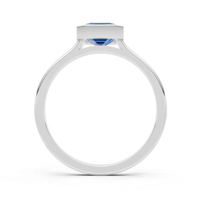 Solid Gold Emerald Cut Gemstone Engagement Ring , 1.50 Ct