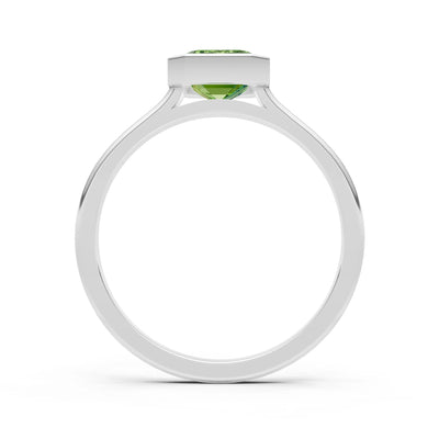 Solid Gold Emerald Cut Gemstone Engagement Ring , 1.50 Ct