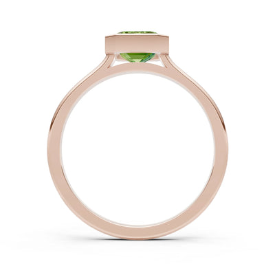Solid Gold Emerald Cut Gemstone Engagement Ring , 1.50 Ct