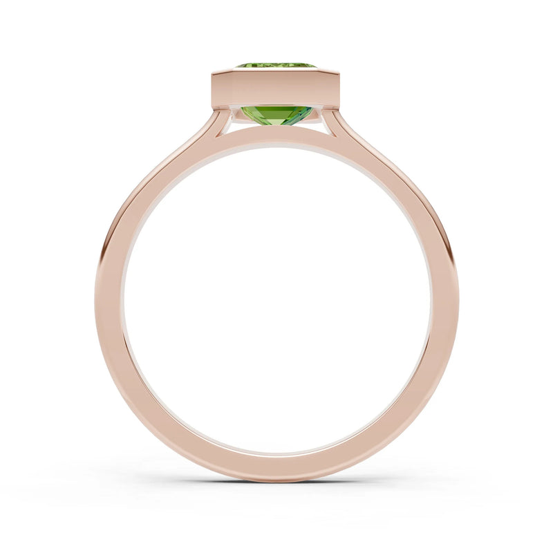 Solid Gold Emerald Cut Gemstone Engagement Ring , 1.50 Ct