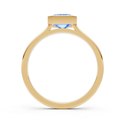 Solid Gold Emerald Cut Gemstone Engagement Ring , 1.50 Ct