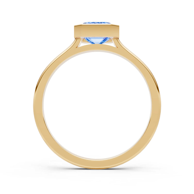 Solid Gold Emerald Cut Gemstone Engagement Ring , 1.50 Ct
