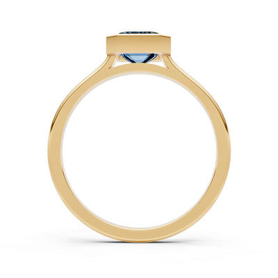 Solid Gold Emerald Cut Gemstone Engagement Ring , 1.50 Ct