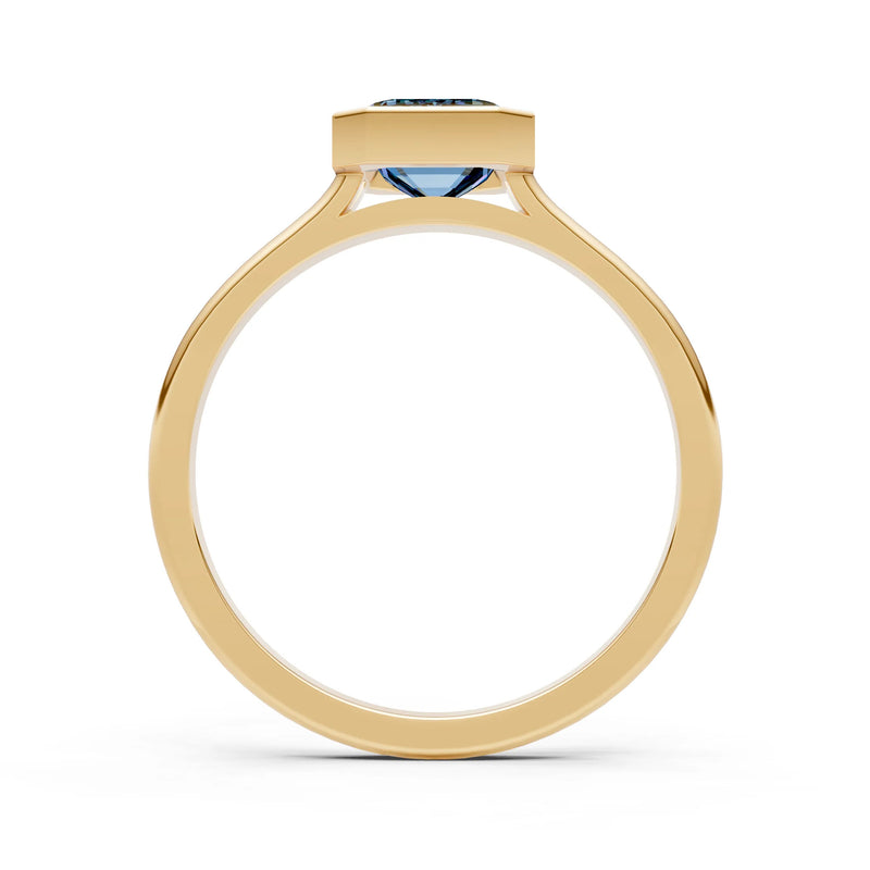 Alexandrite Emerald Cut Bezel Set Solitaire Ring