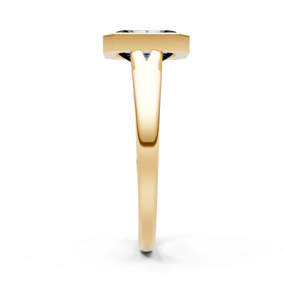 Alexandrite Emerald Cut Bezel Set Solitaire Ring