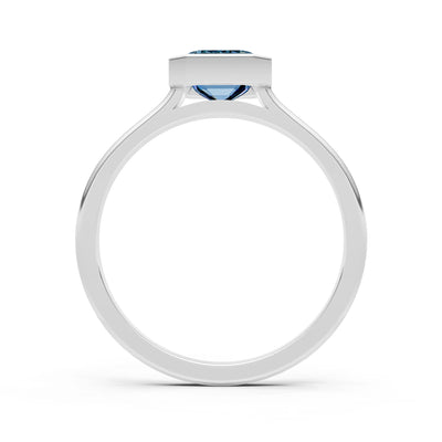 Solid Gold Emerald Cut Gemstone Engagement Ring , 1.50 Ct