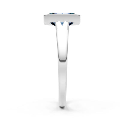 Alexandrite Emerald Cut Bezel Set Solitaire Ring