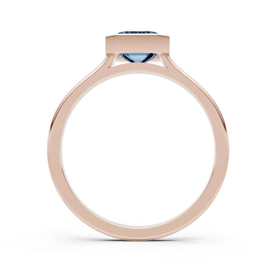 Alexandrite Emerald Cut Bezel Set Solitaire Ring