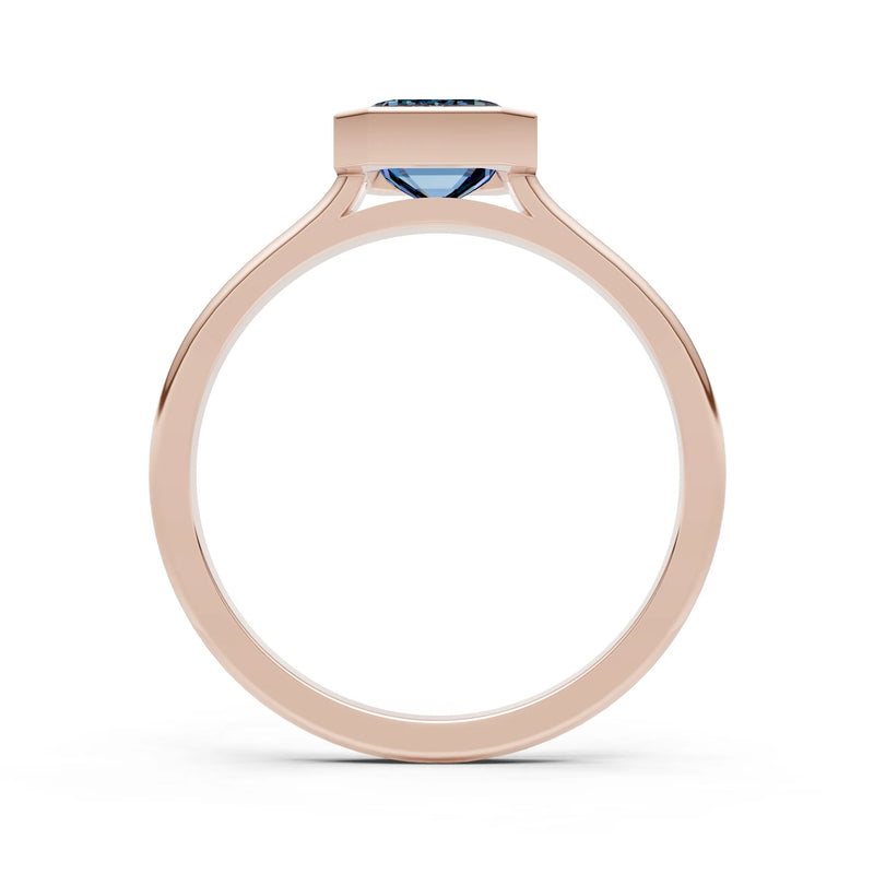 Alexandrite Emerald Cut Bezel Set Solitaire Ring