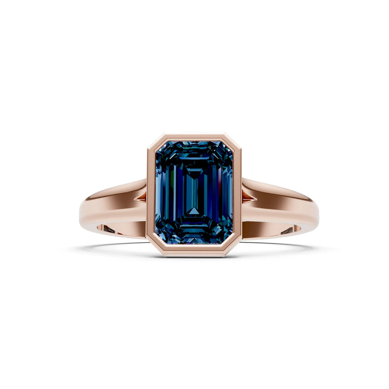 Solid Gold Emerald Cut Gemstone Engagement Ring , 1.50 Ct