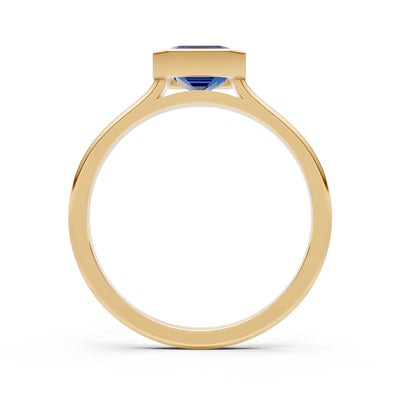 Solid Gold Emerald Cut Gemstone Engagement Ring , 1.50 Ct