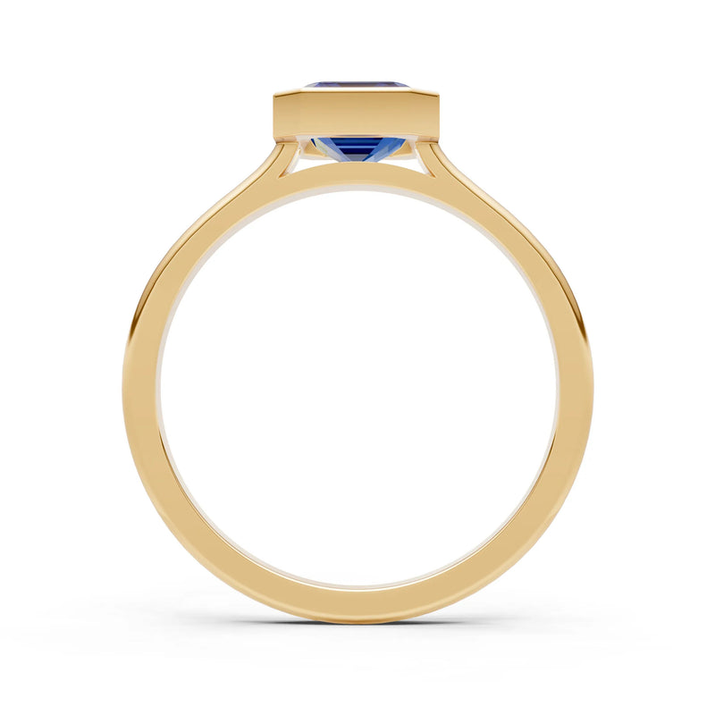 Solid Gold Emerald Cut Gemstone Engagement Ring , 1.50 Ct