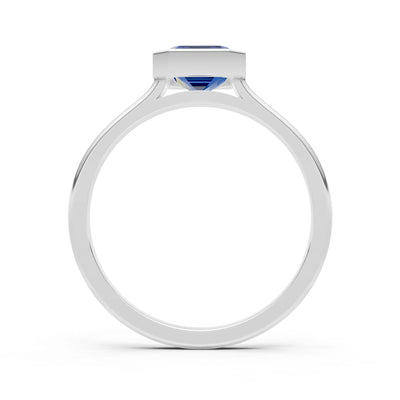 Solid Gold Emerald Cut Gemstone Engagement Ring , 1.50 Ct