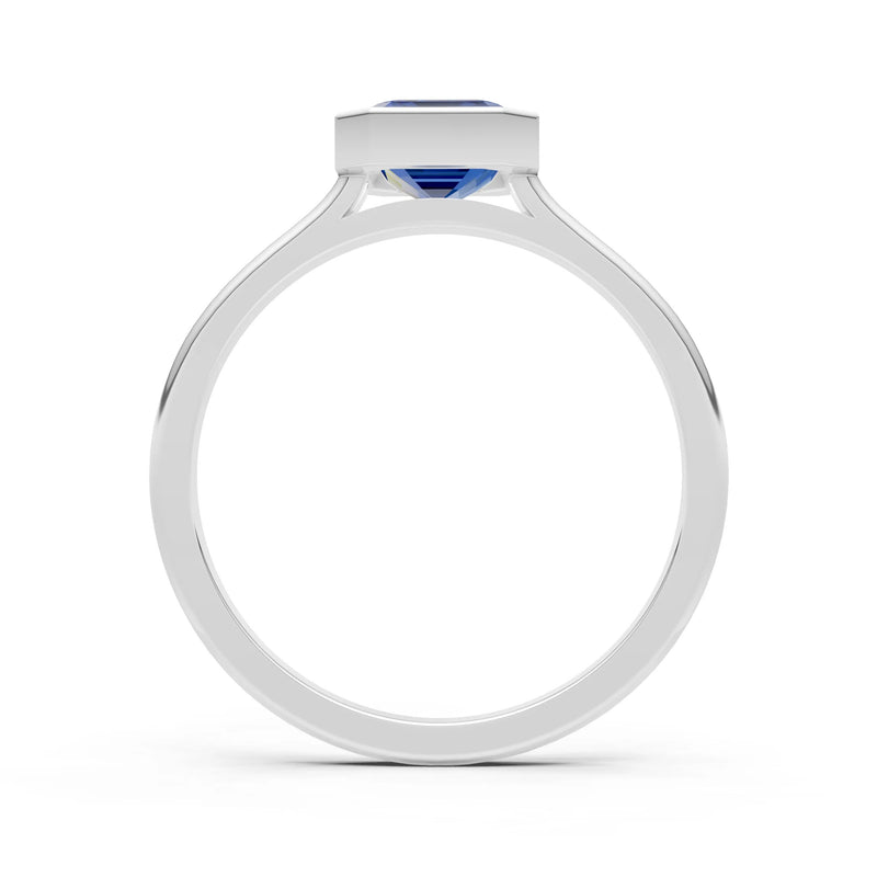 Solid Gold Emerald Cut Gemstone Engagement Ring , 1.50 Ct